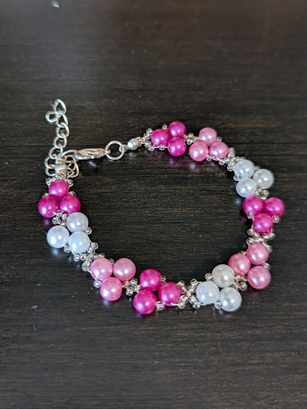 FREE ADD ON Pink and White Pearl Cluster Bracelet - Women's Jewelry